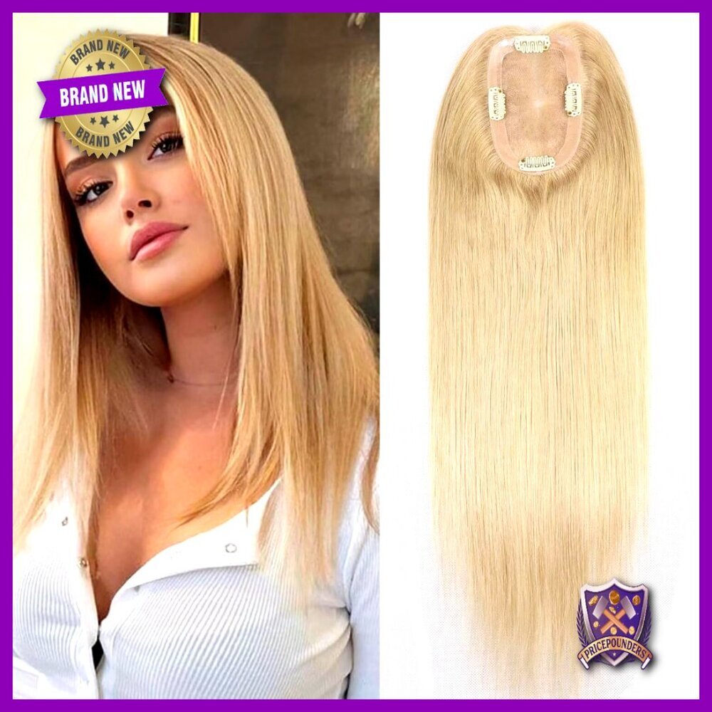 Real Human Hair Topper No Bangs Clip In Hairpiece For Thinning Hair Coverage